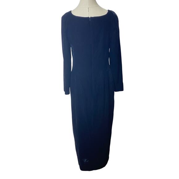 Maggy London Vintage Black Velvet Maxi Dress Size 14 Whimsygoth Witchy - Picture 2 of 7